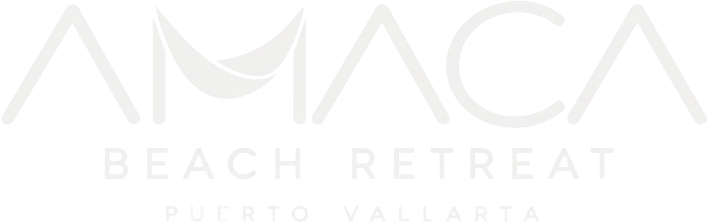 Logotipo de Amaca Beach Retreat, hotel boutique en Quimixto, Puerto Vallarta