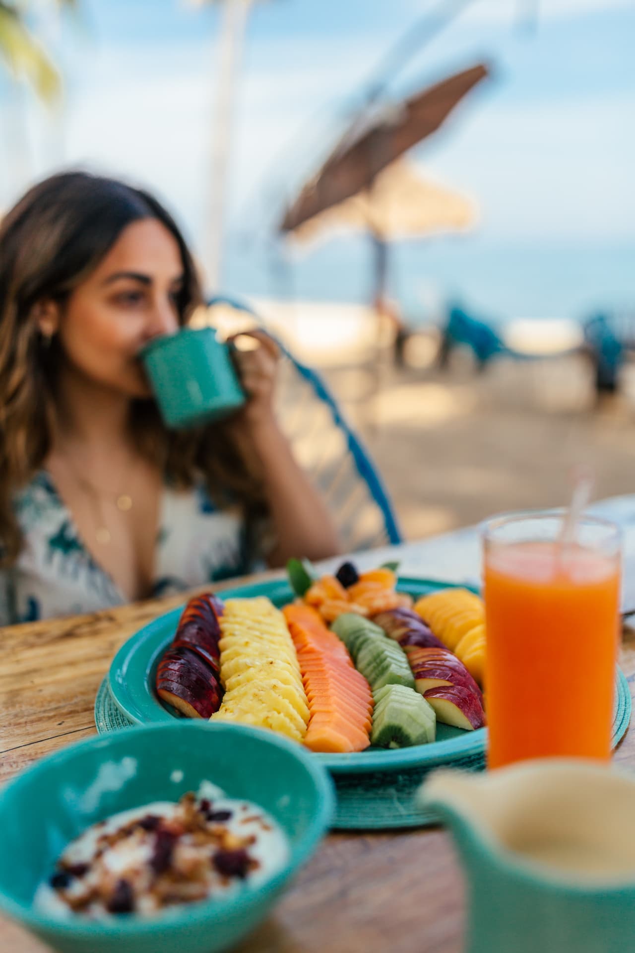 Unhurried beachfront breakfast at Amaca Beach Retreat, Quimixto