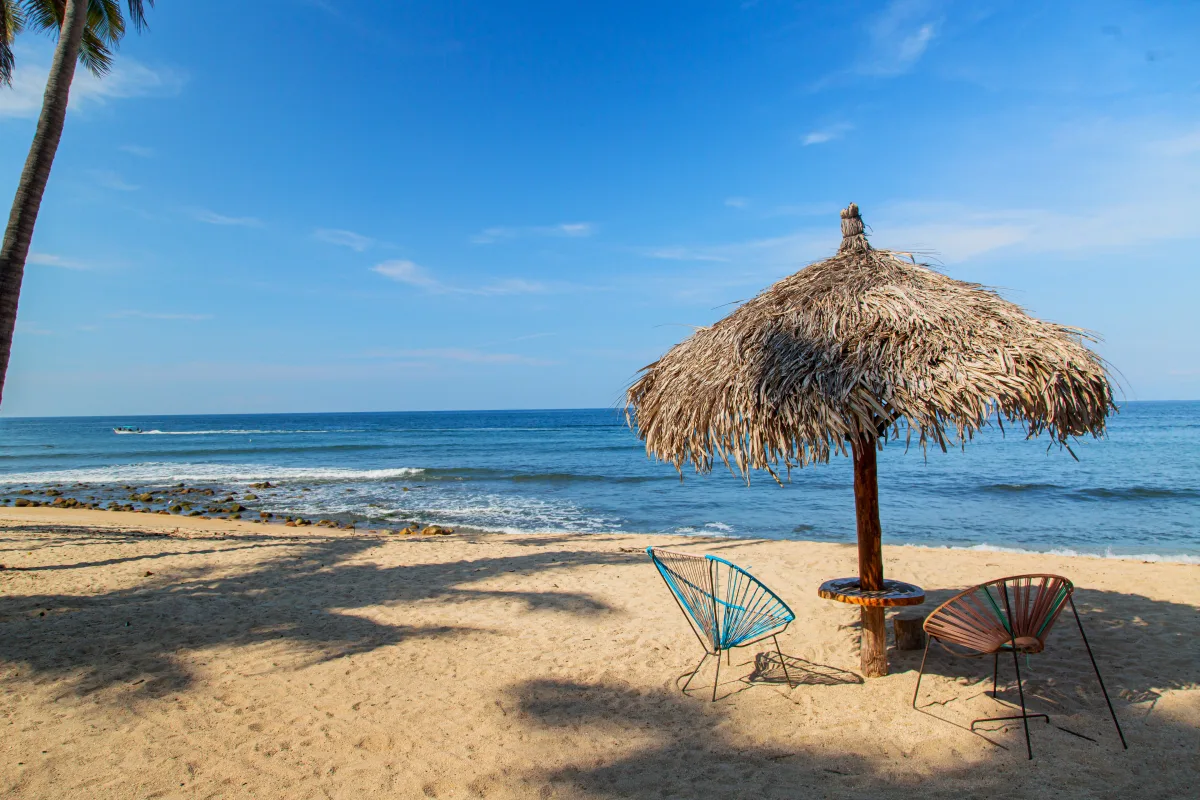 Quiet beach in front of Amaca Beach