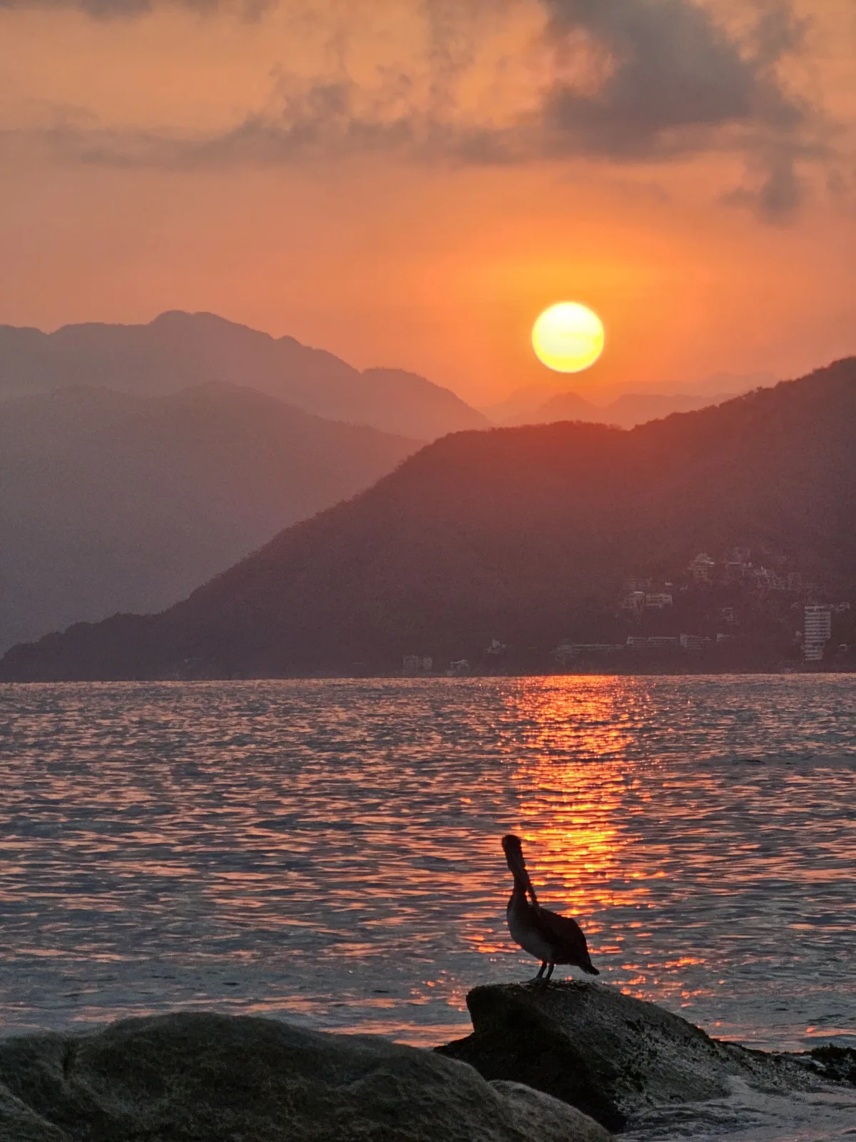 Sunset over the bay from Quimixto