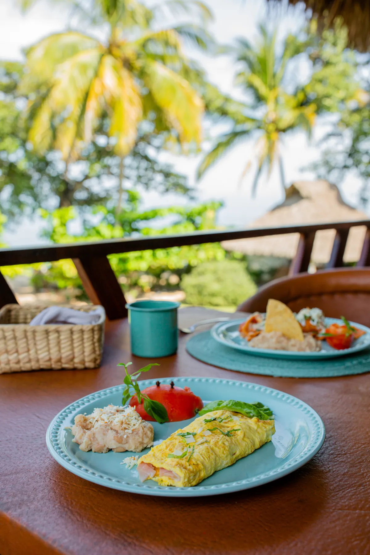 Breakfast on a terrace with a natural view