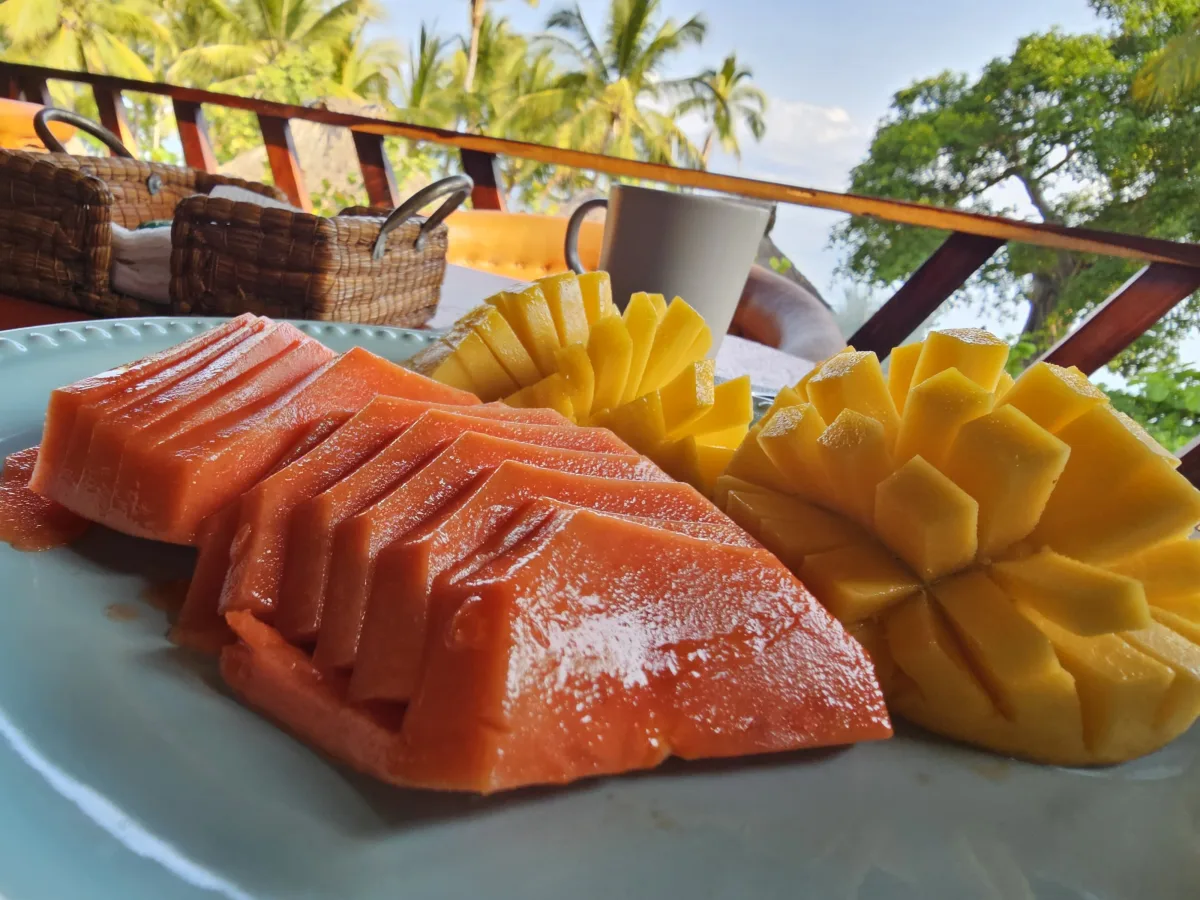 Fresh fruit served at Amaca Beach
