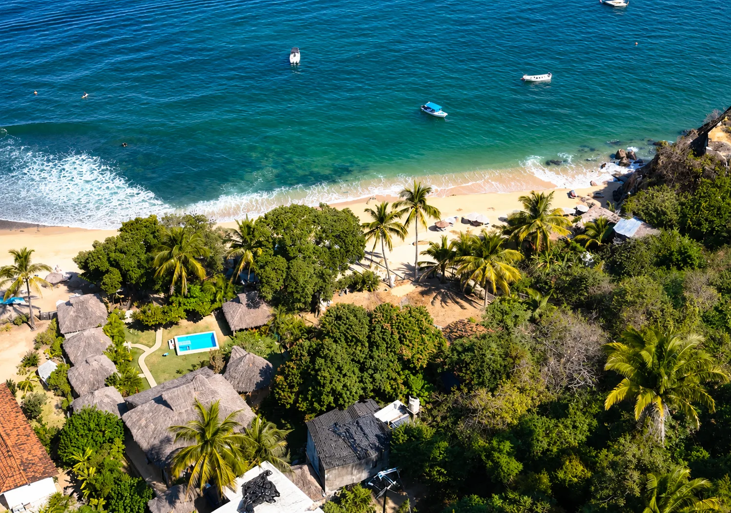 Beachfront view at Amaca Beach